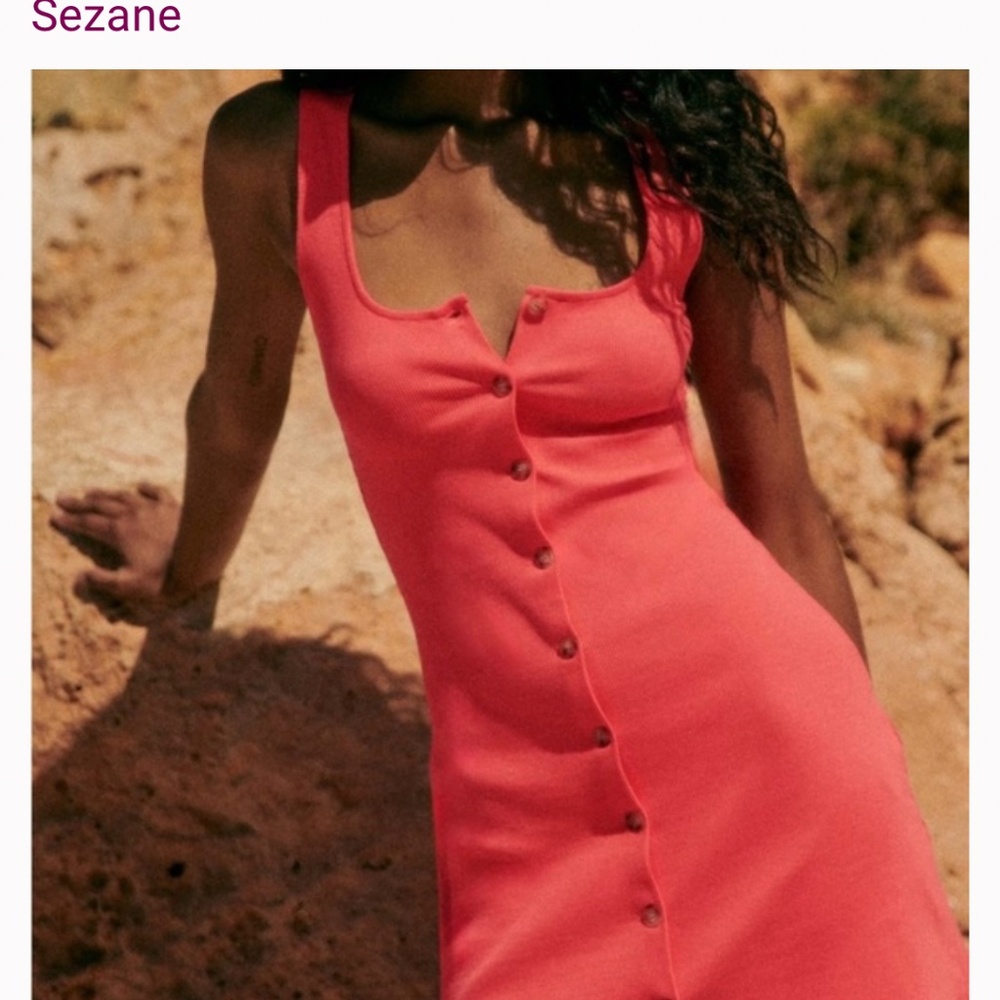 Sézane Fabiola knit dress in red